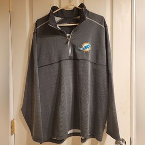 Mens XXL Miami Dolphins Grey 1/4 zip.